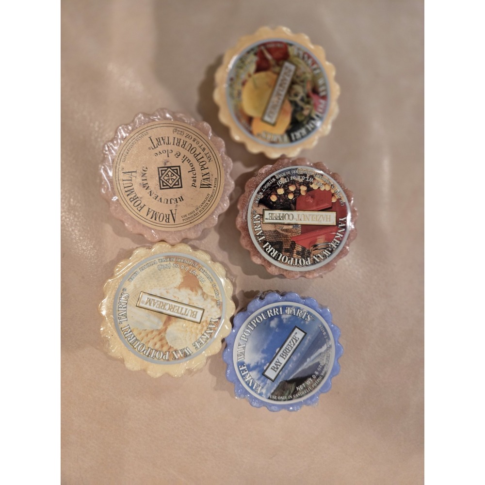 4 Yankee Candle Wax Tarts Potpourri Lot Coffee Buttercream Mango + Patchouli